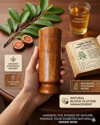 Ayurvedic Vijaysar Wood Sugar Control Glass | Buy 1 Get 1 Free