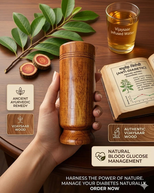 Ayurvedic Vijaysar Wood Sugar Control Glass | Buy 1 Get 1 Free