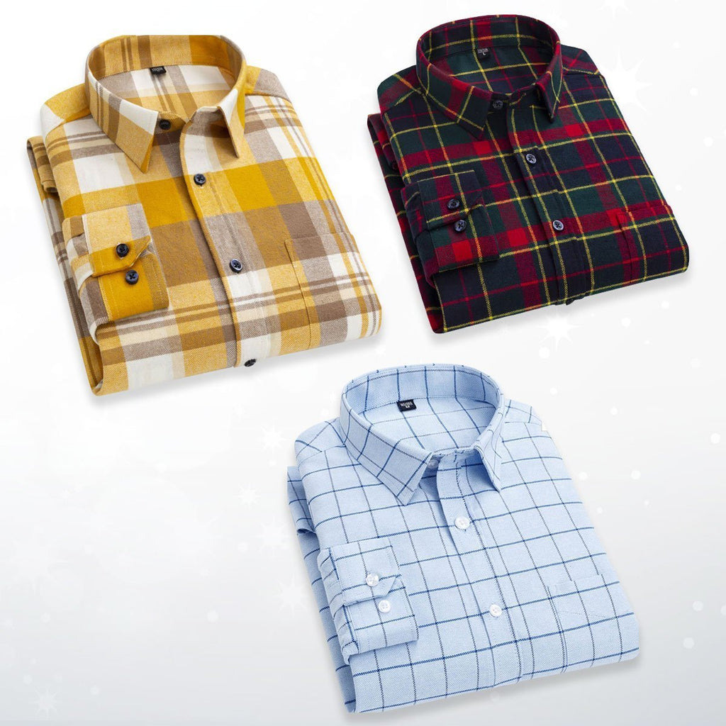 Combo Of 3 Men's Checkered Slim Fit Casual Shirts