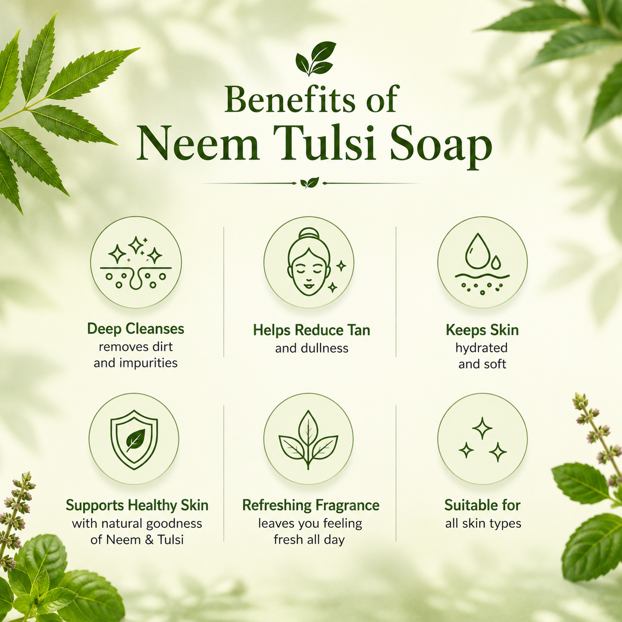Herbal Khadi Neem & Tulsi Ayurvedic Soap | 125 gm