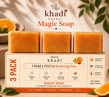 Khadi Herbal Magic Detan Soap – 300g (Pack of 6) Buy 1 Get 1 Free