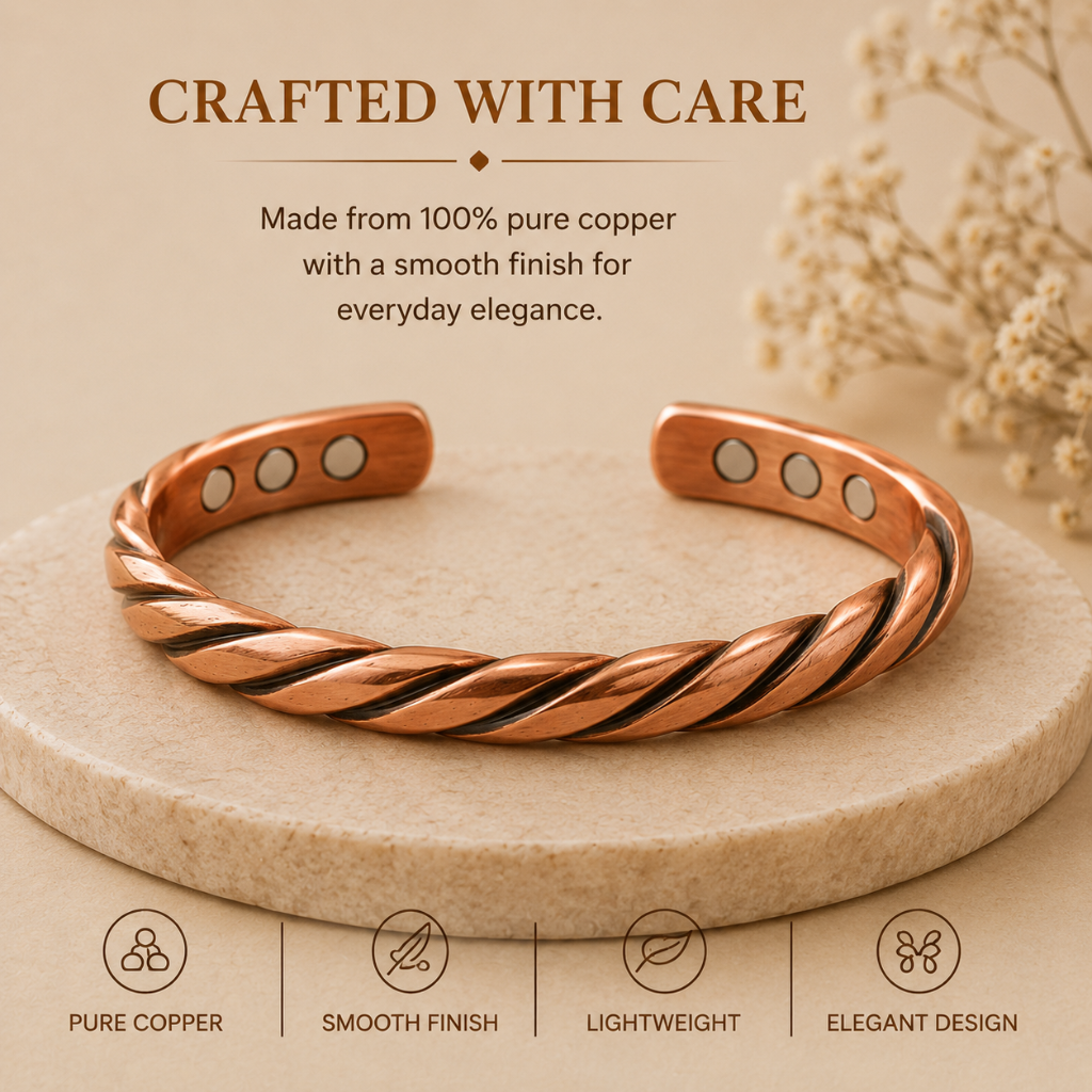 Handcrafted Copper Flow Bracelet for men and women