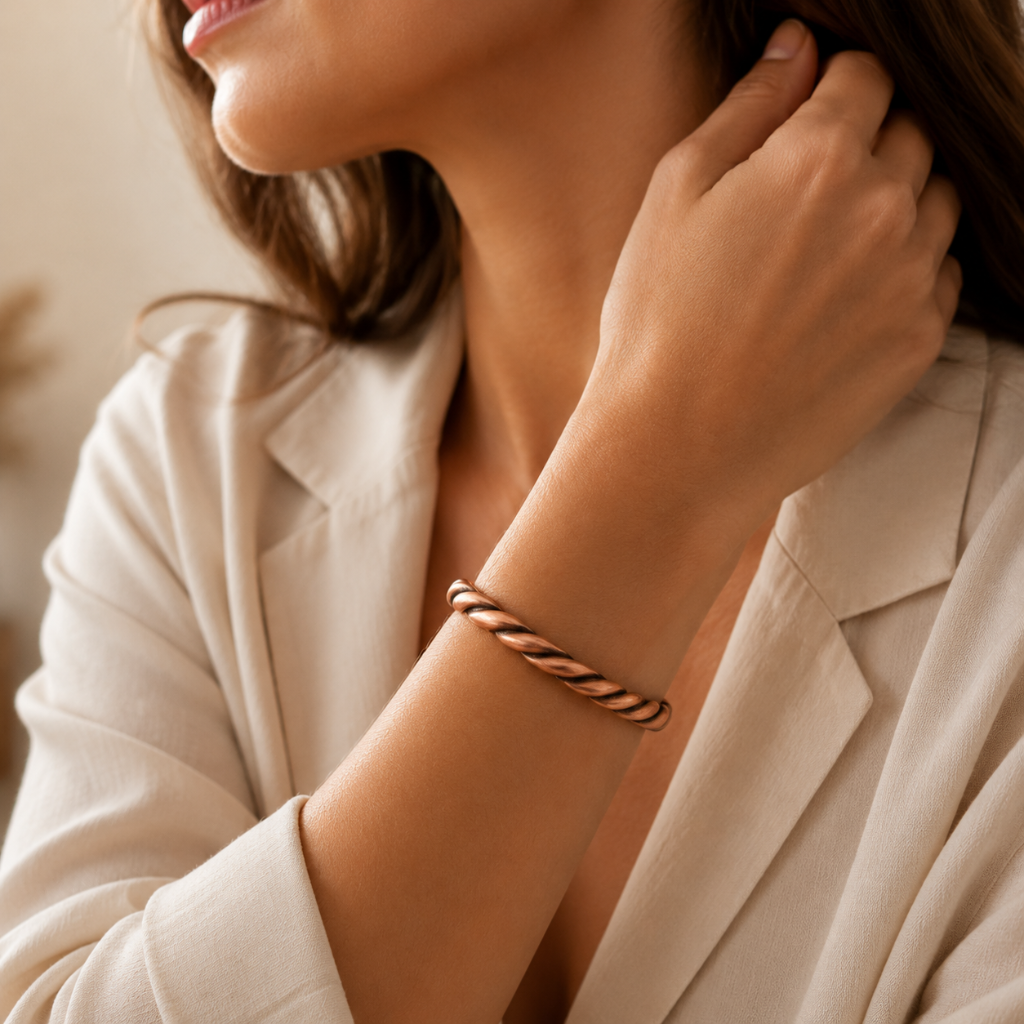 Handcrafted Copper Flow Bracelet for men and women