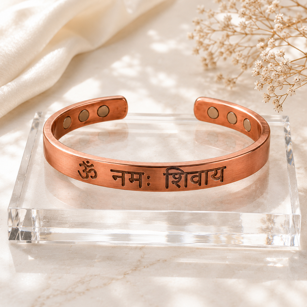 Handcrafted Om Namah Shivaya Copper Bracelet