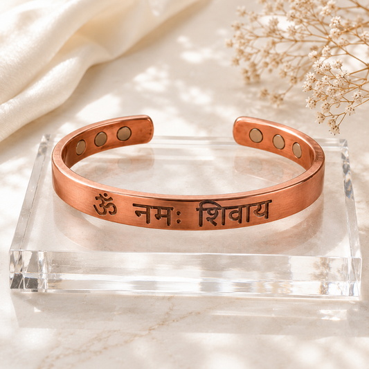 Handcrafted Om Namah Shivaya Copper Bracelet