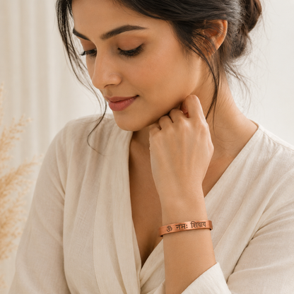 Handcrafted Om Namah Shivaya Copper Bracelet