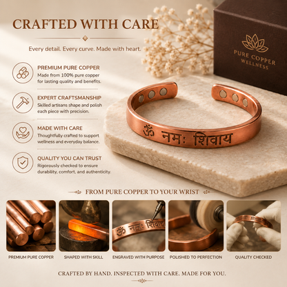 Handcrafted Om Namah Shivaya Copper Bracelet