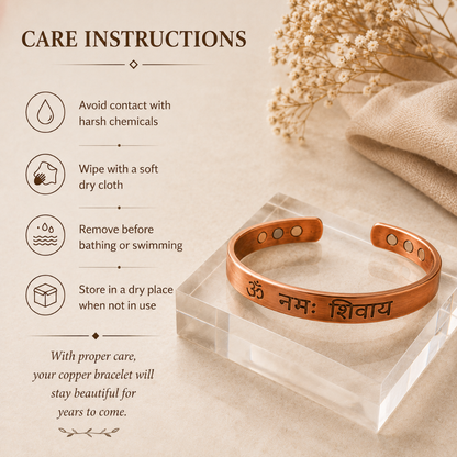 Handcrafted Om Namah Shivaya Copper Bracelet