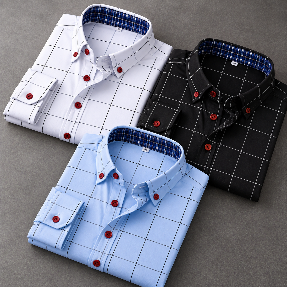 Men's Checked Shirt Combo – Pack of 3 | Teal, Brown & Burgundy | Classic Full-Sleeve Casual Shirts