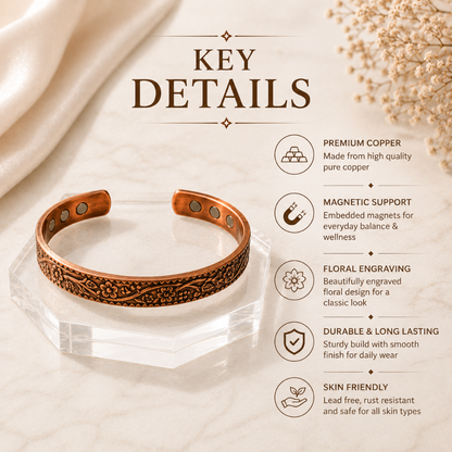 Handcrafted Copper Blossom Bracelet for men and women
