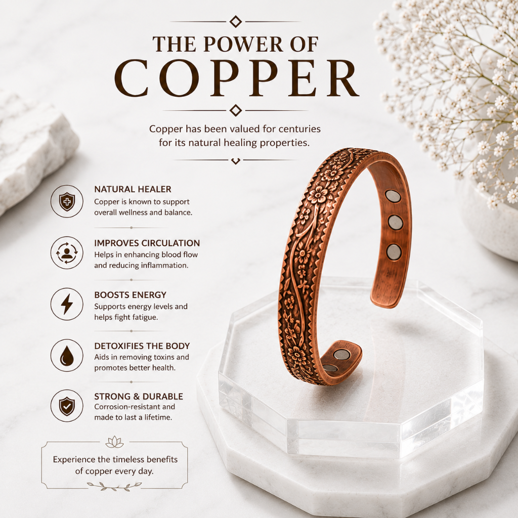 Handcrafted Copper Blossom Bracelet for men and women
